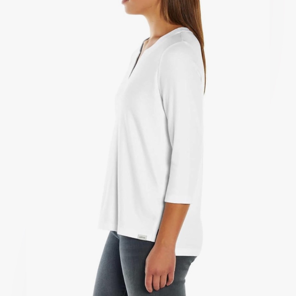 ORVIS Ladies' 3/4 Sleeve Pima Cotton Tee/Top with Side Slits SIZE SMALL - Picture 2 of 6